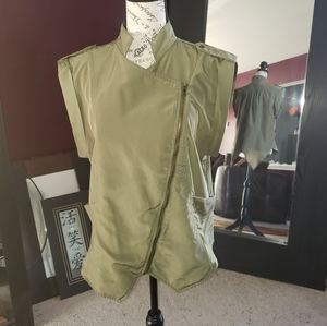Hunter Green Zip Blouse